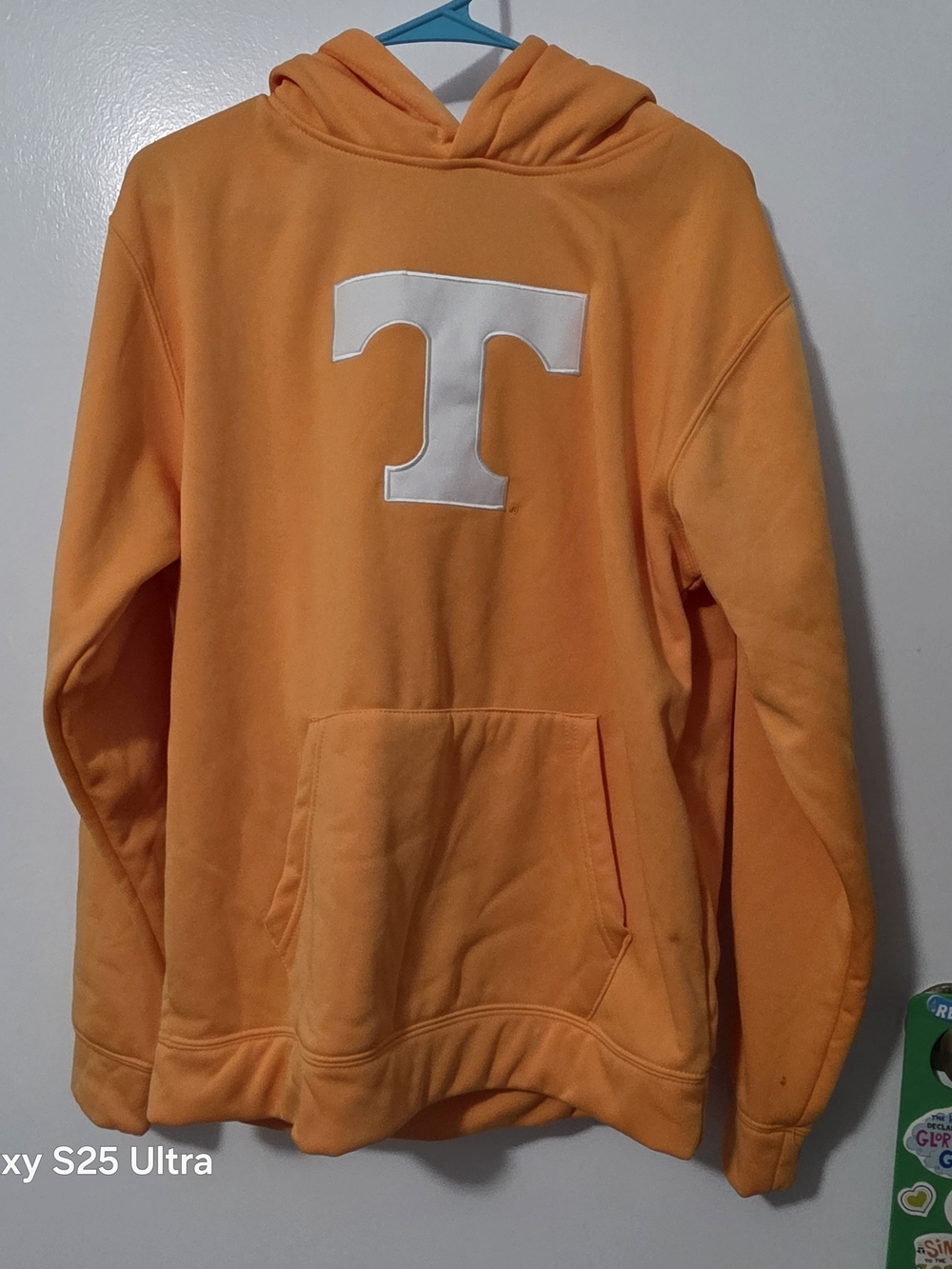 Colosseum Orange Pullover Hoodie with White T Patch